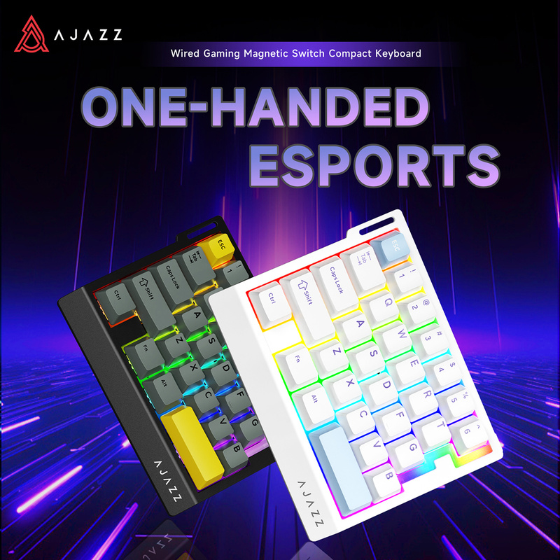 Esports Gaming Uk - Ajazz Ak029 磁気軸メカニカルキーボード片手ゲーミング用小型有線RGBポータブルFPS左手ゲーミングeスポーツキーパッド