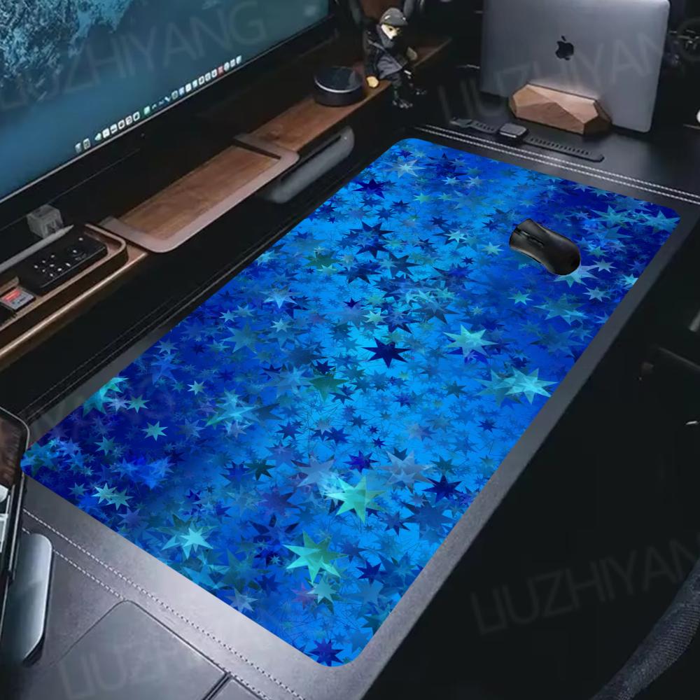 Esports Gaming Laptop - ブルーメープルリーフマウスパッドeスポーツオフィスラップトップデスクマットXXLゲームアクセサリーマウスパッドゴム製滑り止めHDゲーミングロングデスクマット