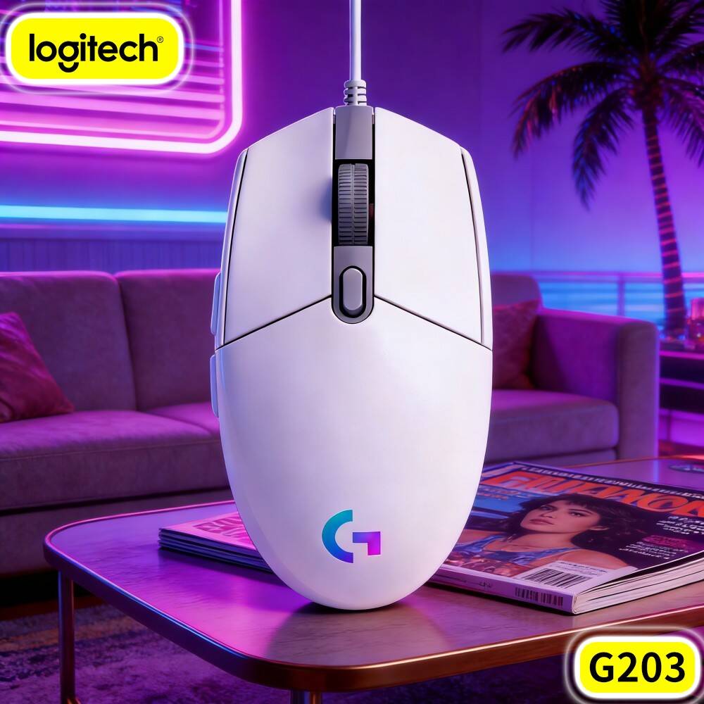 Logitech Mouse G203 - ロジクール G203 有線ゲーミングマウス RGBライティング 人間工学に基づいたパームフィット 滑り止めフット