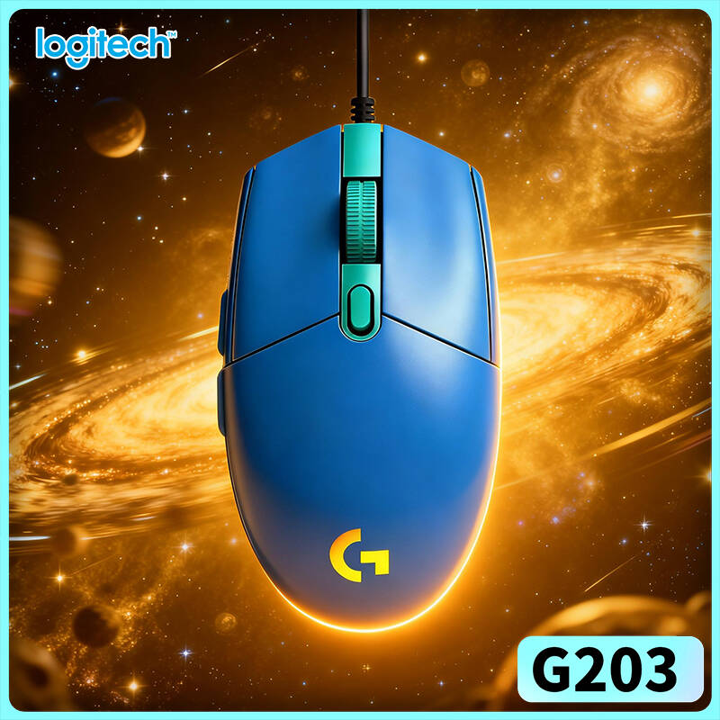 Logitech Mouse G203 - ロジクールG203有線ゲーミングマウスは、便利で余計な装飾のないプラグアンドプレイ、カスタマイズ可能なRGBバックライト、滑り止めパッド、USB接続のPC用マウスです。