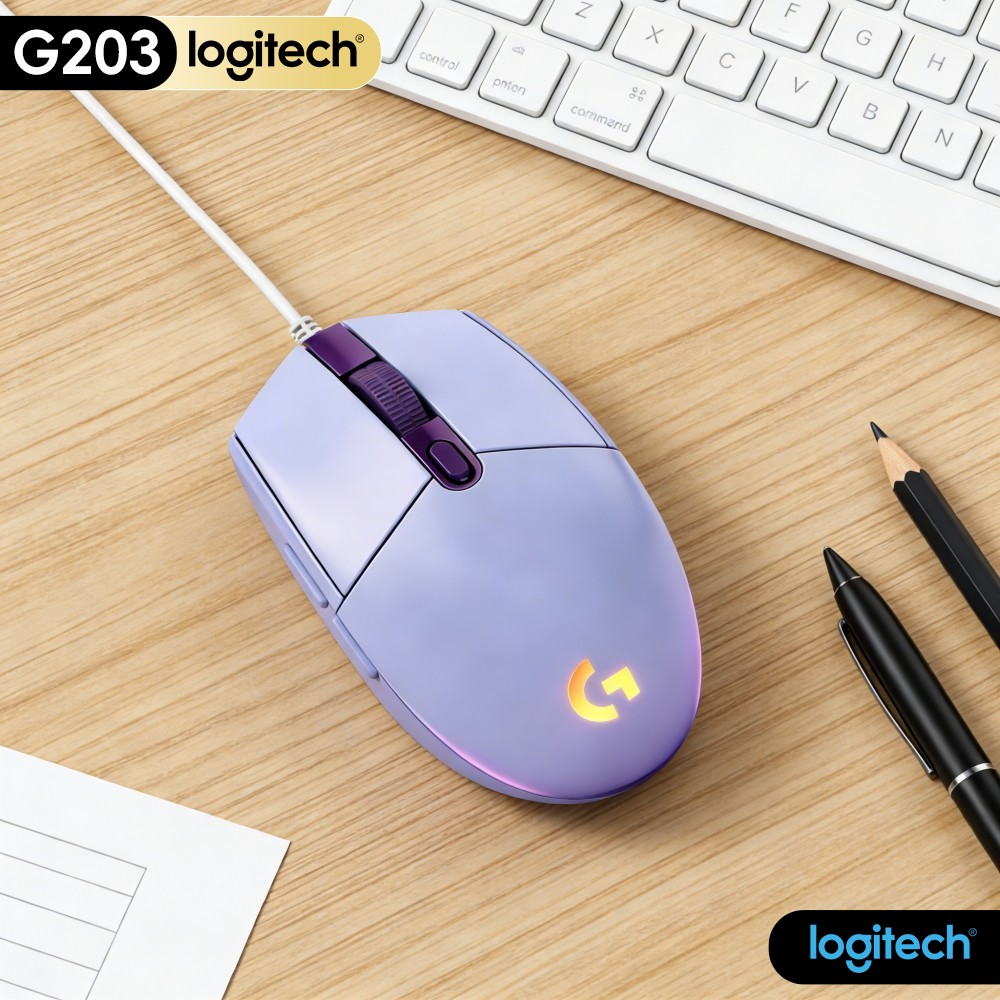 Logitech Mouse G203 - ロジクール G203 有線ゲーミングマウス 長寿命 バイブラントRGB マルチグレードDPI