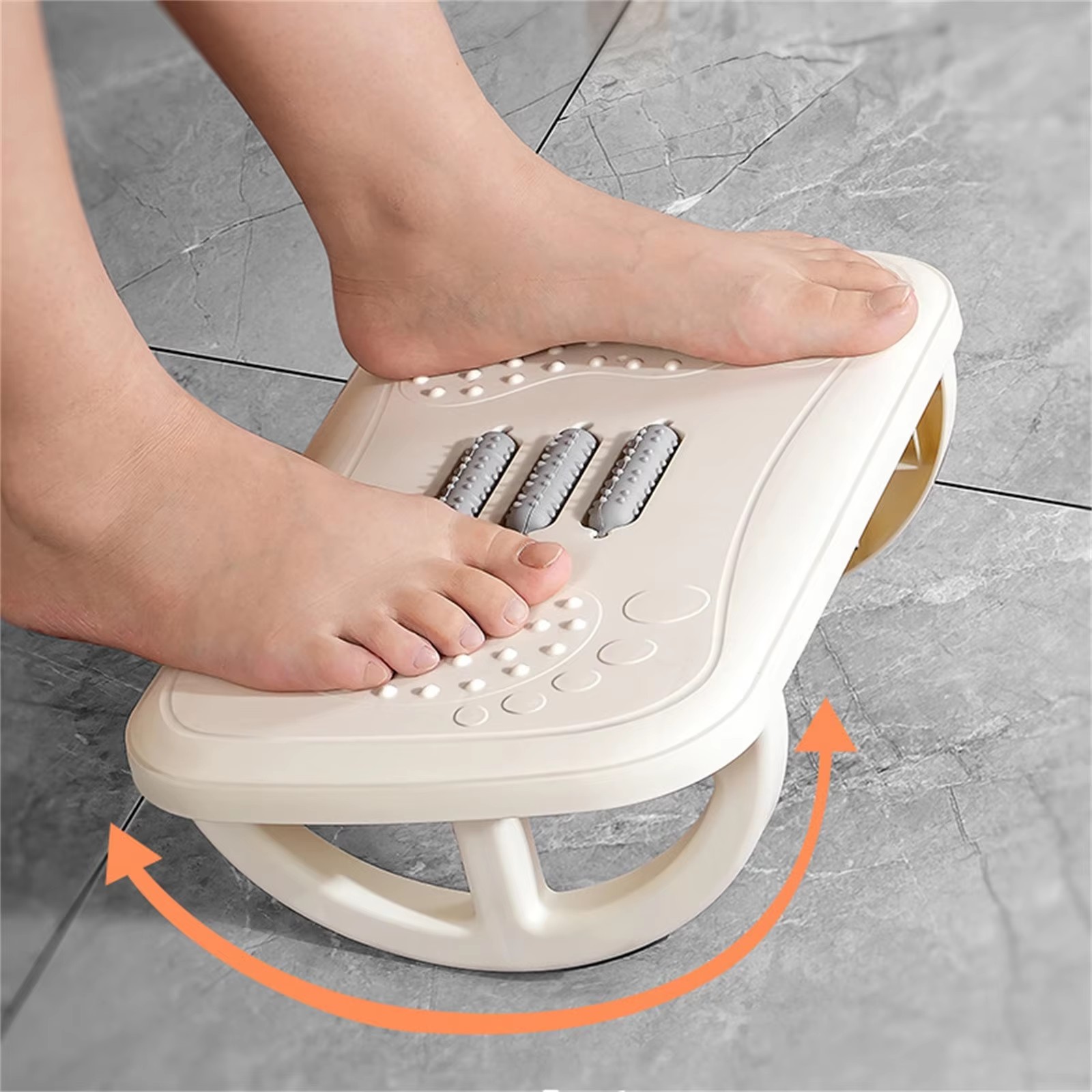 Footrest Under Desk - デスクの下に置くロッキングフットレスト 人間工学に基づいたデスクレッグレスト ロッカーバランスボード 快適なフットスツール デスク ホームオフィス用