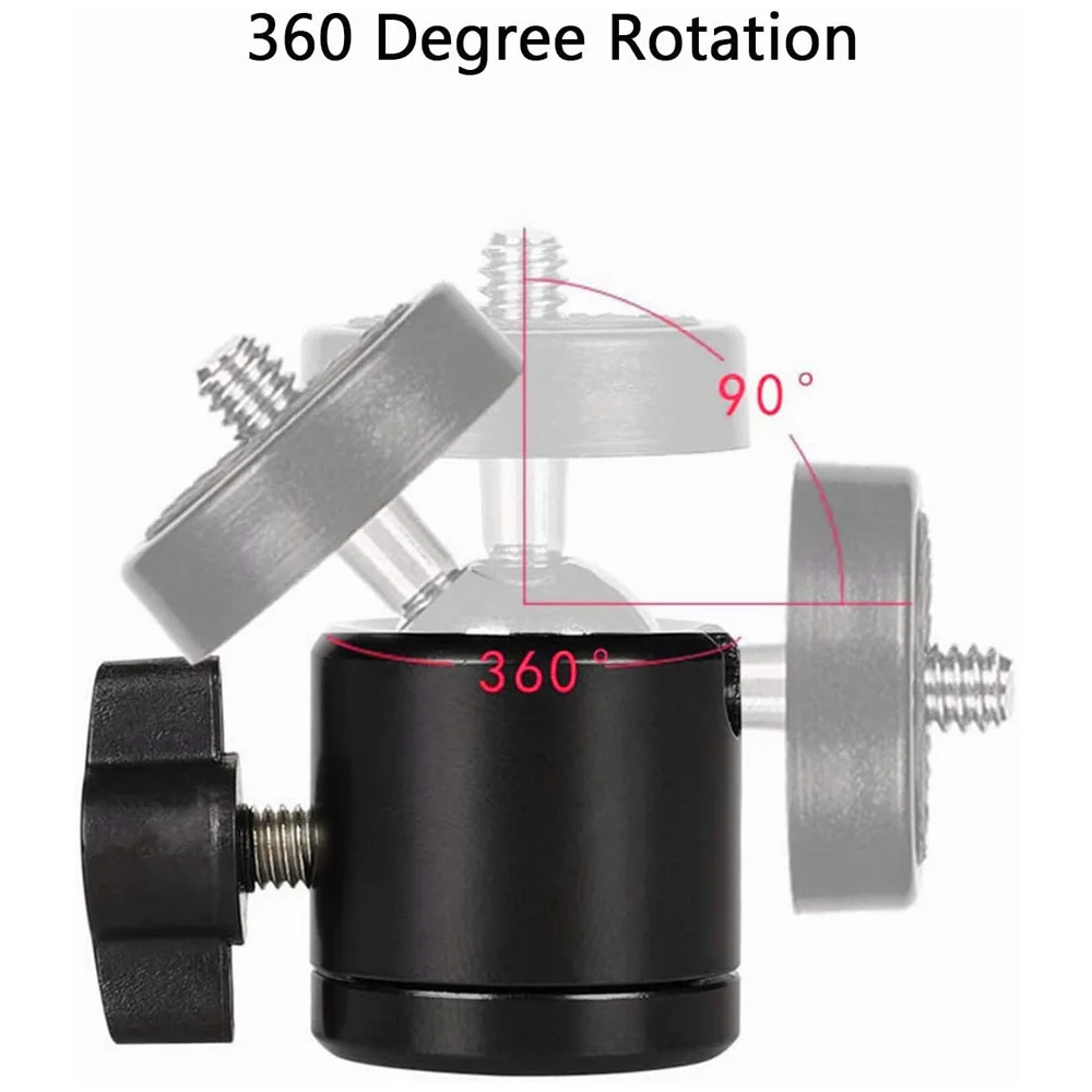ミニボールヘッド 1/4インチネジ 360度回転 アルミ製三 - Webcam Ring Light のレビューと価格