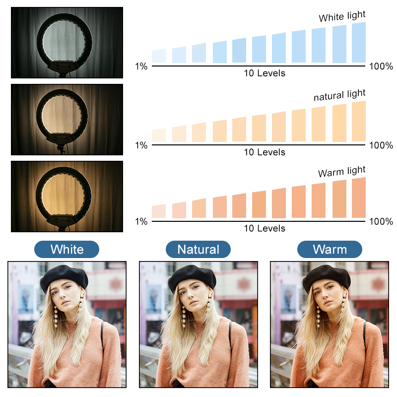 電源ケーブル付きの取り外し可能なリングライト,写真撮影用のL - Webcam Ring Light のレビューと価格