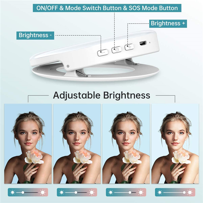 ポータブル LED クリップリングライト 40 LED Se - Webcam Ring Light のレビューと価格