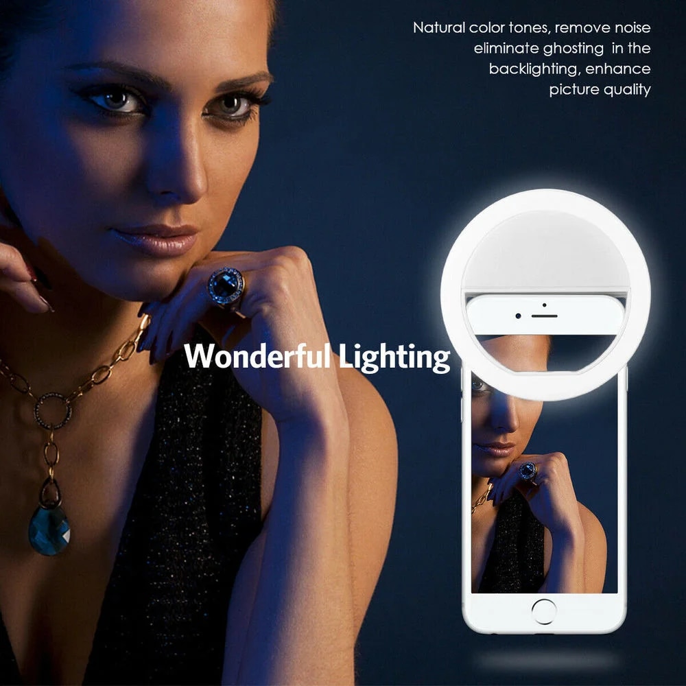 1pc USB 充電ケーブル LED 自撮りリングライト調整 - Webcam Ring Light のレビューと価格