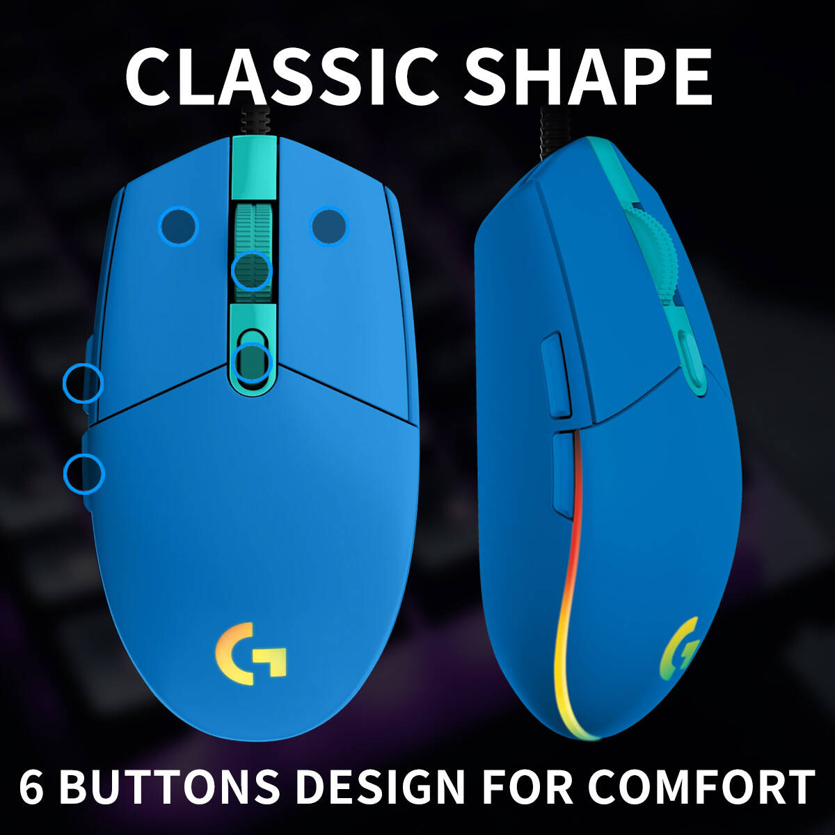 ロジクール G203 有線ゲーミングマウス ゴム製滑り止めフ - Logitech Mouse G203 のレビューと価格