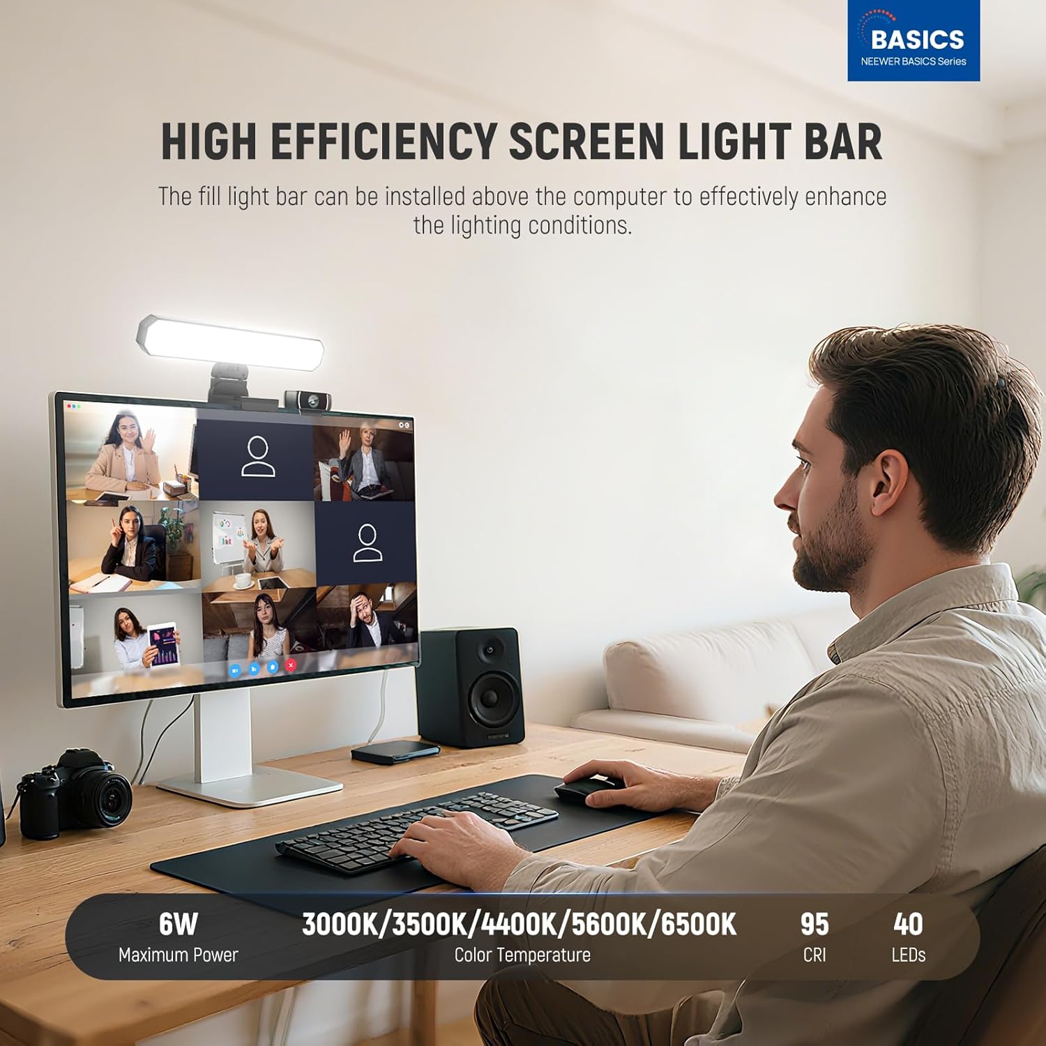 NEEWER ベーシック 6W モニターライトバー リモコン - Webcam Ring Light のレビューと価格