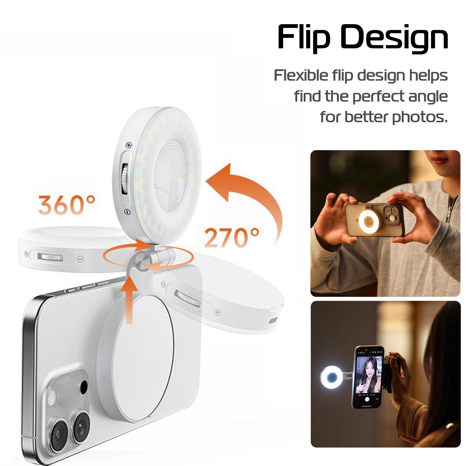 ポータブル自撮りライト、マグネット式クリップ付きスマホリング - Webcam Ring Light のレビューと価格