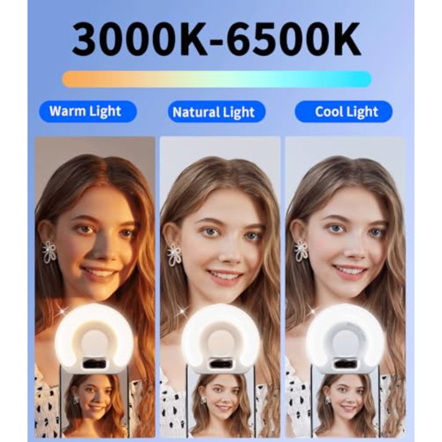 携帯電話用ポータブルリングライト 3色モード クリップ式LE - Webcam Ring Light のレビューと価格