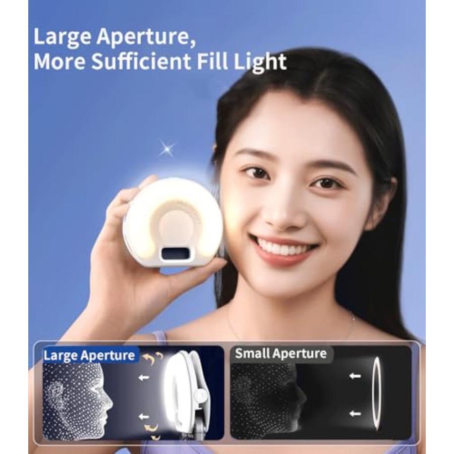 携帯電話用ポータブルリングライト 3色モード クリップ式LE - Webcam Ring Light のレビューと価格