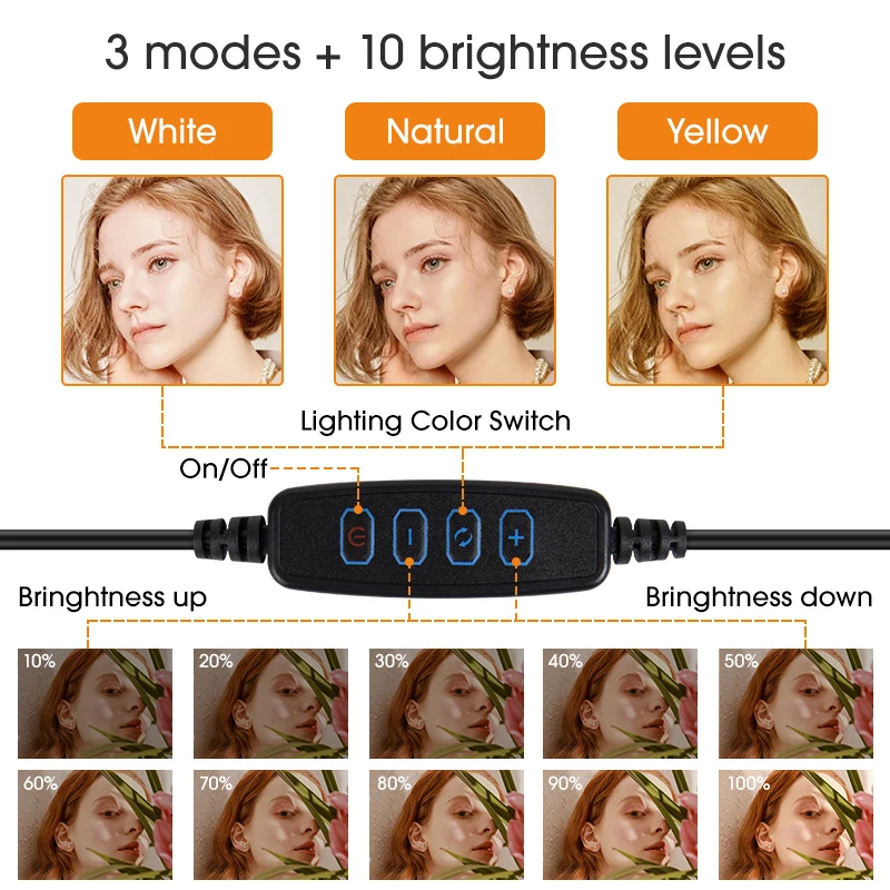 10インチ LED Selfie リングライト 調光可能な  - Webcam Ring Light のレビューと価格