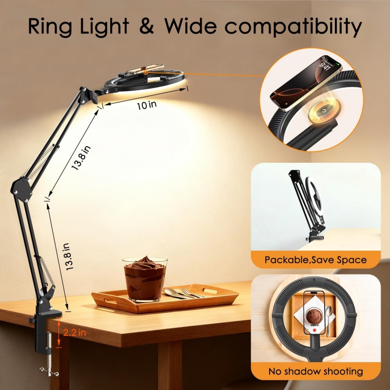 10インチリングライト付き磁気オーバーヘッドフォンマウント、 - Webcam Ring Light のレビューと価格