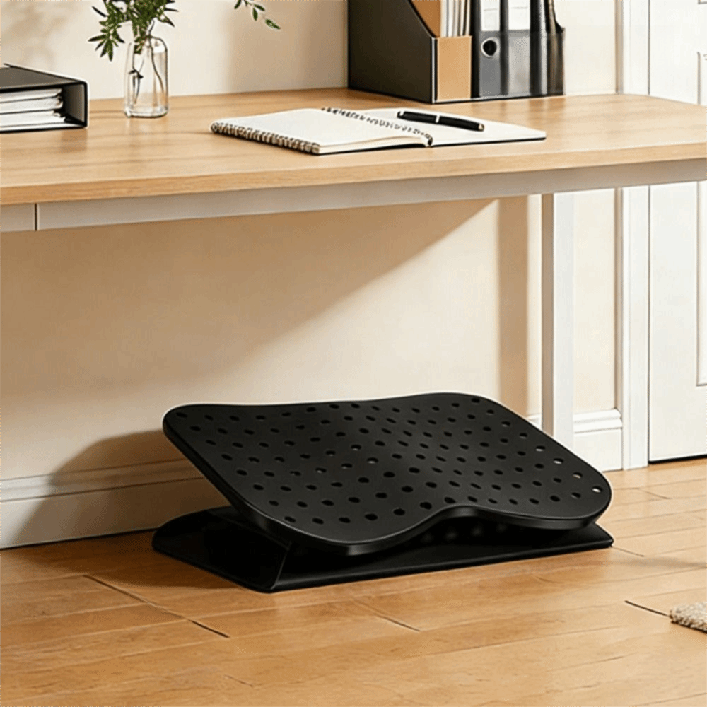 人間工学に基づいたデザインの、デスク下用フットレスト。滑り止 - Footrest Under Desk のレビューと価格
