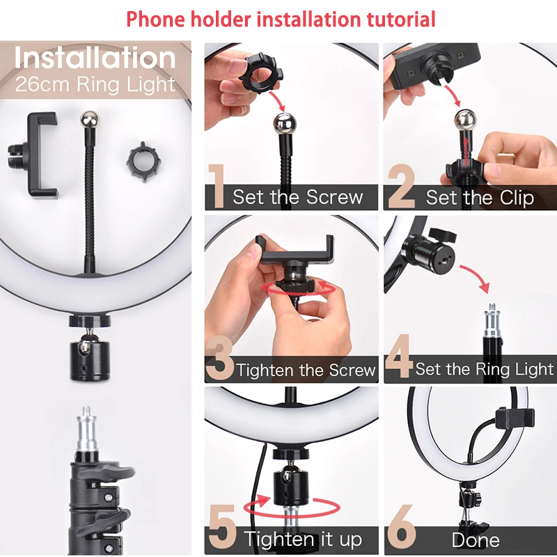 16cm 26cm 33cm LEDリングライト 調光可能  - Webcam Ring Light のレビューと価格